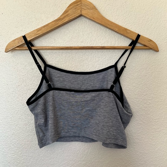 Zaful | Gray and Black Crop Tank Shorts Set - Picture 3 of 10